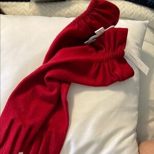 NWT Gemma Layne Women's Ruched Opera Gloves in Red